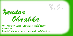 nandor ohrabka business card